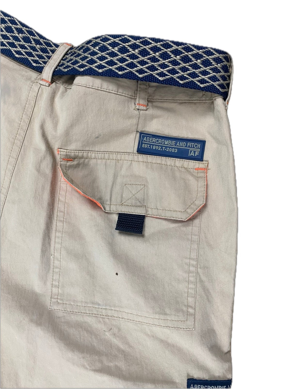 Abercrombie and Fitch Cargo Shorts Beige S - Kurze sommerliche Hose für Herren Vintage Klamotten, Secondhand Klamotten, Retro Mode, Nachhaltige Mode, Einzigartige Stücke, Zeitlose Mode, Umweltfreundliche Kleidung, Stilvolle Secondhand Mode, Hochwertige Vintage Kleidung