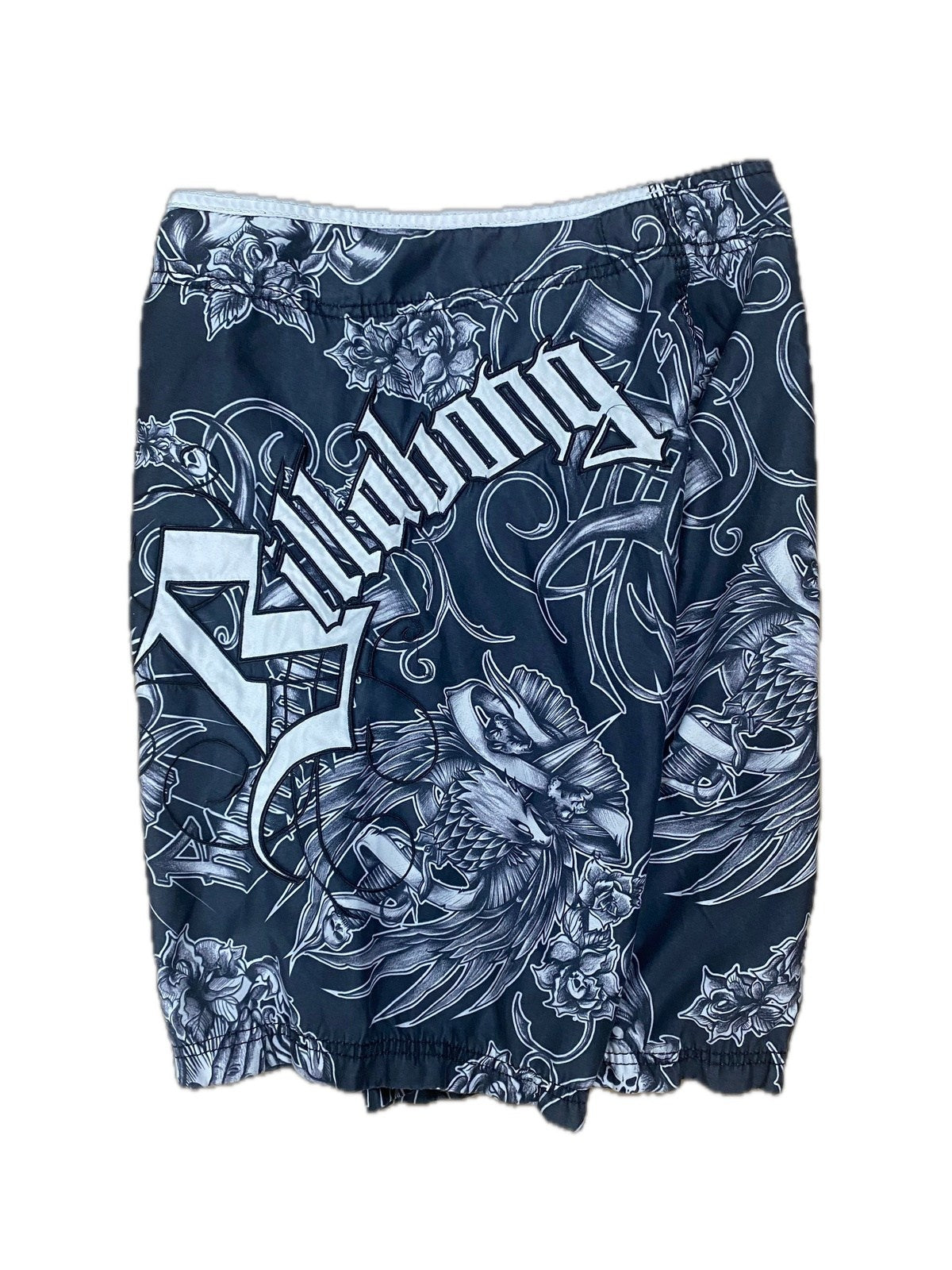 Billabong Badehose Schwarz/Weiß S - Herren Swimming Shorts Vintage Klamotten, Secondhand Klamotten, Retro Mode, Nachhaltige Mode, Einzigartige Stücke, Zeitlose Mode, Umweltfreundliche Kleidung, Stilvolle Secondhand Mode, Hochwertige Vintage Kleidung