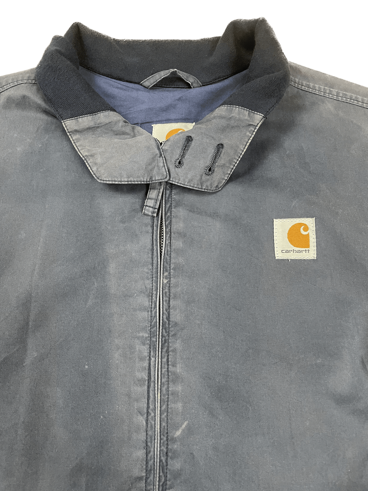 Carhartt Harrington Dunkelblau L - Schicke Leichte Bomberjacke für Herren Vintage Klamotten, Secondhand Klamotten, Retro Mode, Nachhaltige Mode, Einzigartige Stücke, Zeitlose Mode, Umweltfreundliche Kleidung, Stilvolle Secondhand Mode, Hochwertige Vintage Kleidung