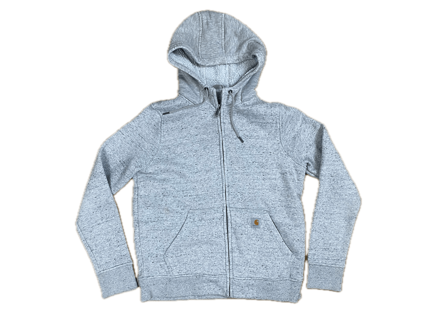 Carhartt Kapuzenjacke Relaxed Fit Grau S - Stylische und Bequeme Jacke Vintage Klamotten, Secondhand Klamotten, Retro Mode, Nachhaltige Mode, Einzigartige Stücke, Zeitlose Mode, Umweltfreundliche Kleidung, Stilvolle Secondhand Mode, Hochwertige Vintage Kleidung