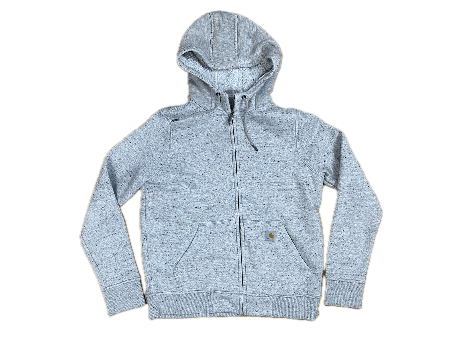 Carhartt Kapuzenjacke Relaxed Fit Grau S - Stylische und Bequeme Jacke Vintage Klamotten, Secondhand Klamotten, Retro Mode, Nachhaltige Mode, Einzigartige Stücke, Zeitlose Mode, Umweltfreundliche Kleidung, Stilvolle Secondhand Mode, Hochwertige Vintage Kleidung