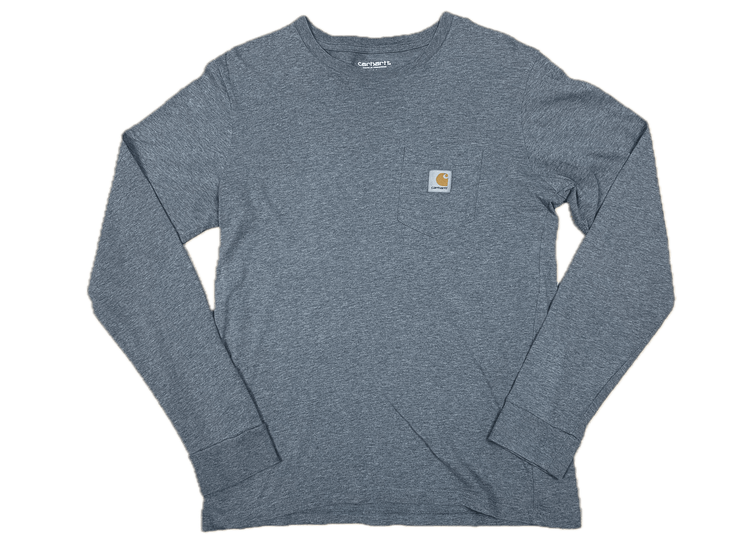 Carhartt Longsleeve Sweater Grau M - Dünner schlichter Herren Pullover Vintage Klamotten, Secondhand Klamotten, Retro Mode, Nachhaltige Mode, Einzigartige Stücke, Zeitlose Mode, Umweltfreundliche Kleidung, Stilvolle Secondhand Mode, Hochwertige Vintage Kleidung