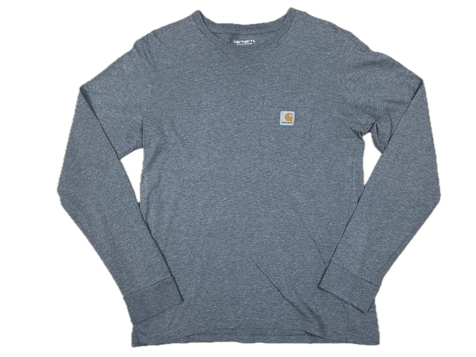 Carhartt Longsleeve Sweater Grau M - Dünner schlichter Herren Pullover Vintage Klamotten, Secondhand Klamotten, Retro Mode, Nachhaltige Mode, Einzigartige Stücke, Zeitlose Mode, Umweltfreundliche Kleidung, Stilvolle Secondhand Mode, Hochwertige Vintage Kleidung