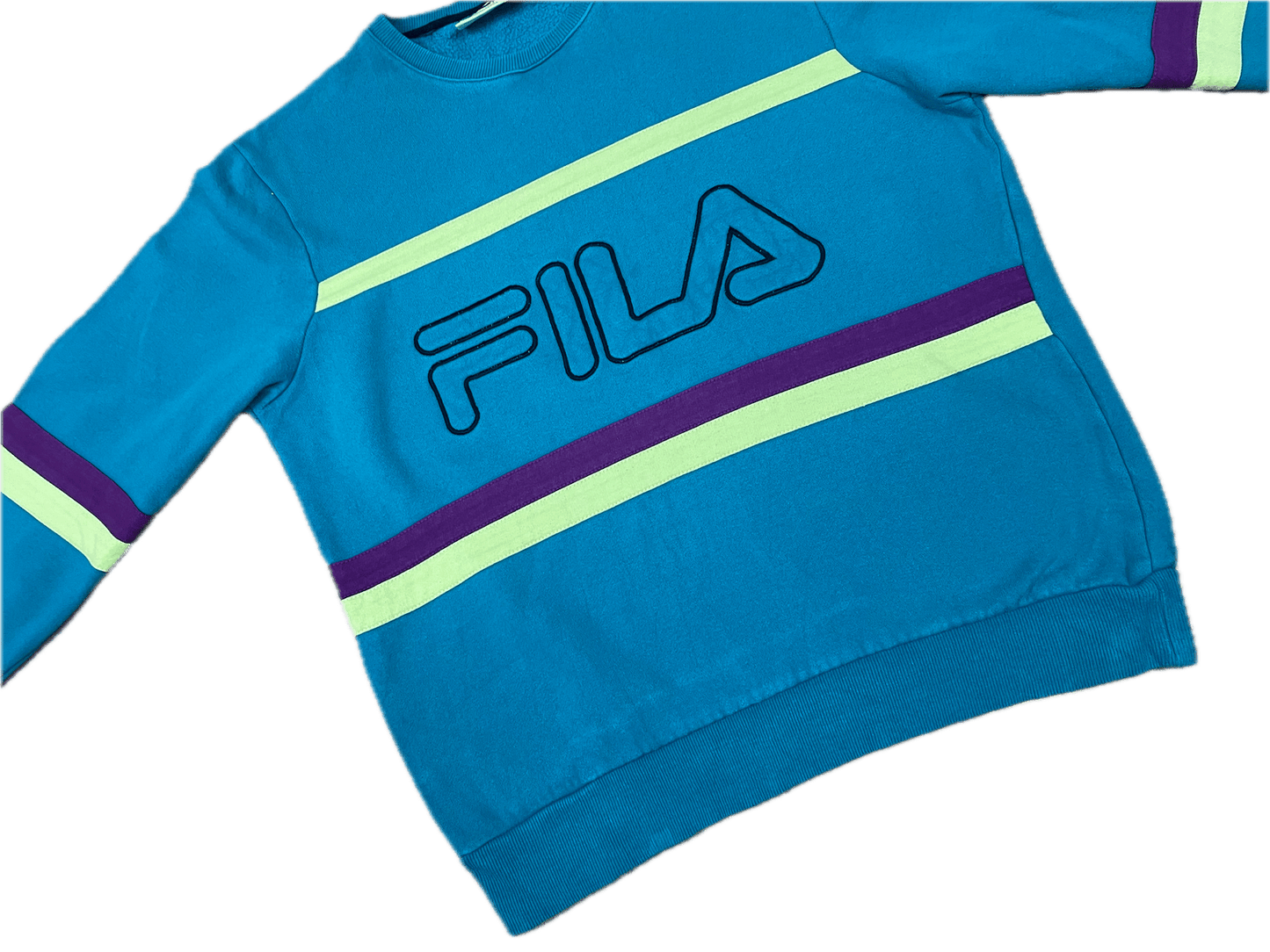 FILA Sweater Blau S - Lockerer und bequemer Herren Pullover Vintage Klamotten, Secondhand Klamotten, Retro Mode, Nachhaltige Mode, Einzigartige Stücke, Zeitlose Mode, Umweltfreundliche Kleidung, Stilvolle Secondhand Mode, Hochwertige Vintage Kleidung