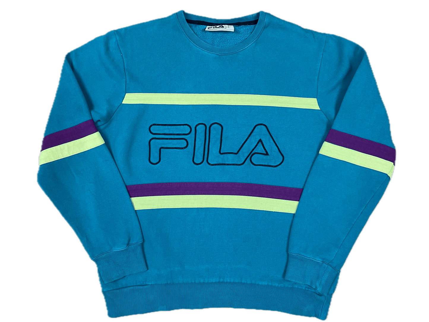 FILA Sweater Blau S - Lockerer und bequemer Herren Pullover Vintage Klamotten, Secondhand Klamotten, Retro Mode, Nachhaltige Mode, Einzigartige Stücke, Zeitlose Mode, Umweltfreundliche Kleidung, Stilvolle Secondhand Mode, Hochwertige Vintage Kleidung