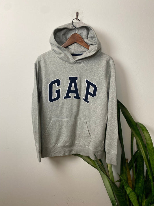 GAP Hoodie Grau M - Basic Lockerer Damen Pullover Vintage Klamotten, Secondhand Klamotten, Retro Mode, Nachhaltige Mode, Einzigartige Stücke, Zeitlose Mode, Umweltfreundliche Kleidung, Stilvolle Secondhand Mode, Hochwertige Vintage Kleidung