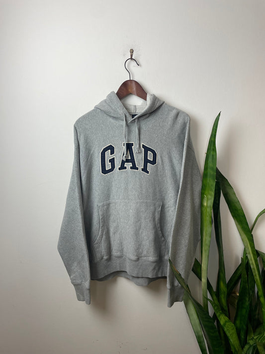 Vintage GAP Hoodie Grau S - Schlichter sportlicher Herren Pullover - Made in Russia