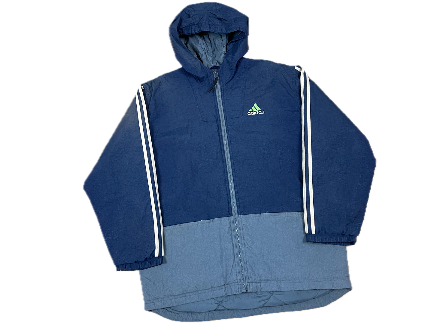 Vintage Adidas Jacke Dunkelblau/Grau L - Herren Jacke mit Backprint