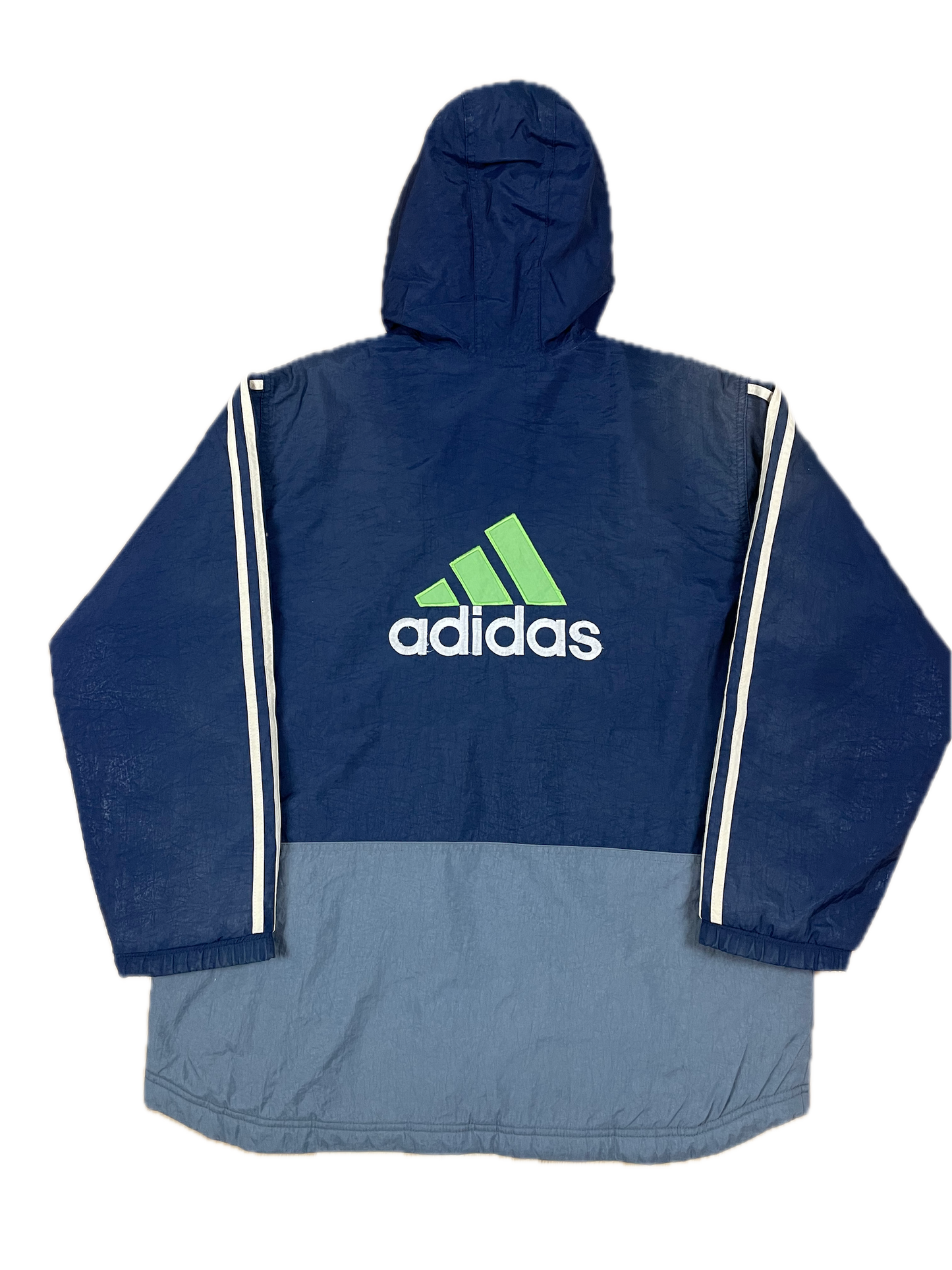 Vintage Adidas Jacke Dunkelblau/Grau L - Herren Jacke mit Backprint