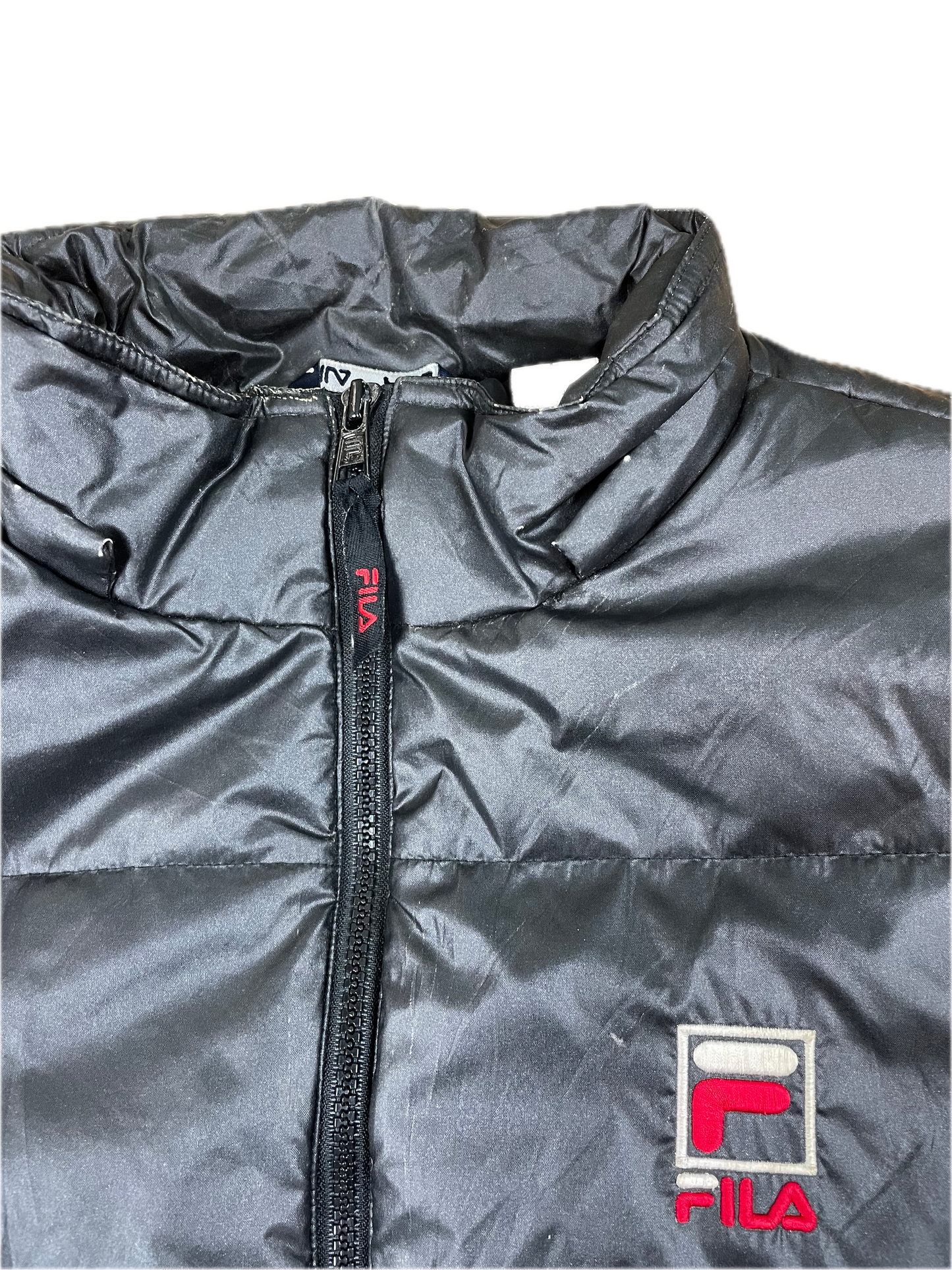 Vintage FILA Puffer Jacket Schwarz L - Basic Herren Jacke