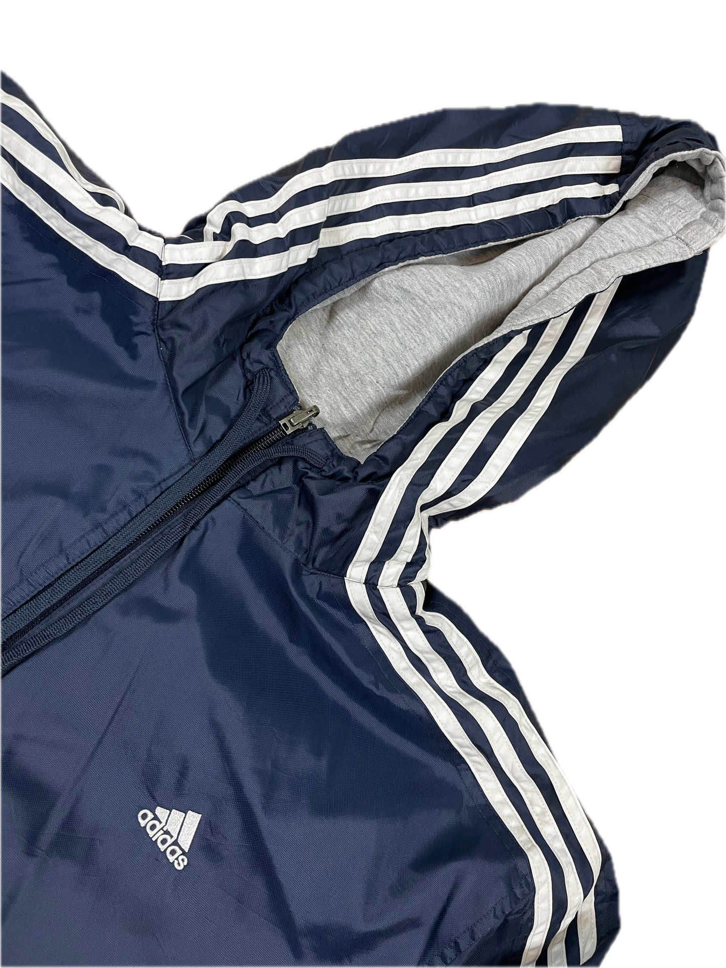 Vintage Adidas Inside-Out Jacke Blau/Grau XL - 2 in 1 Herren Jacke