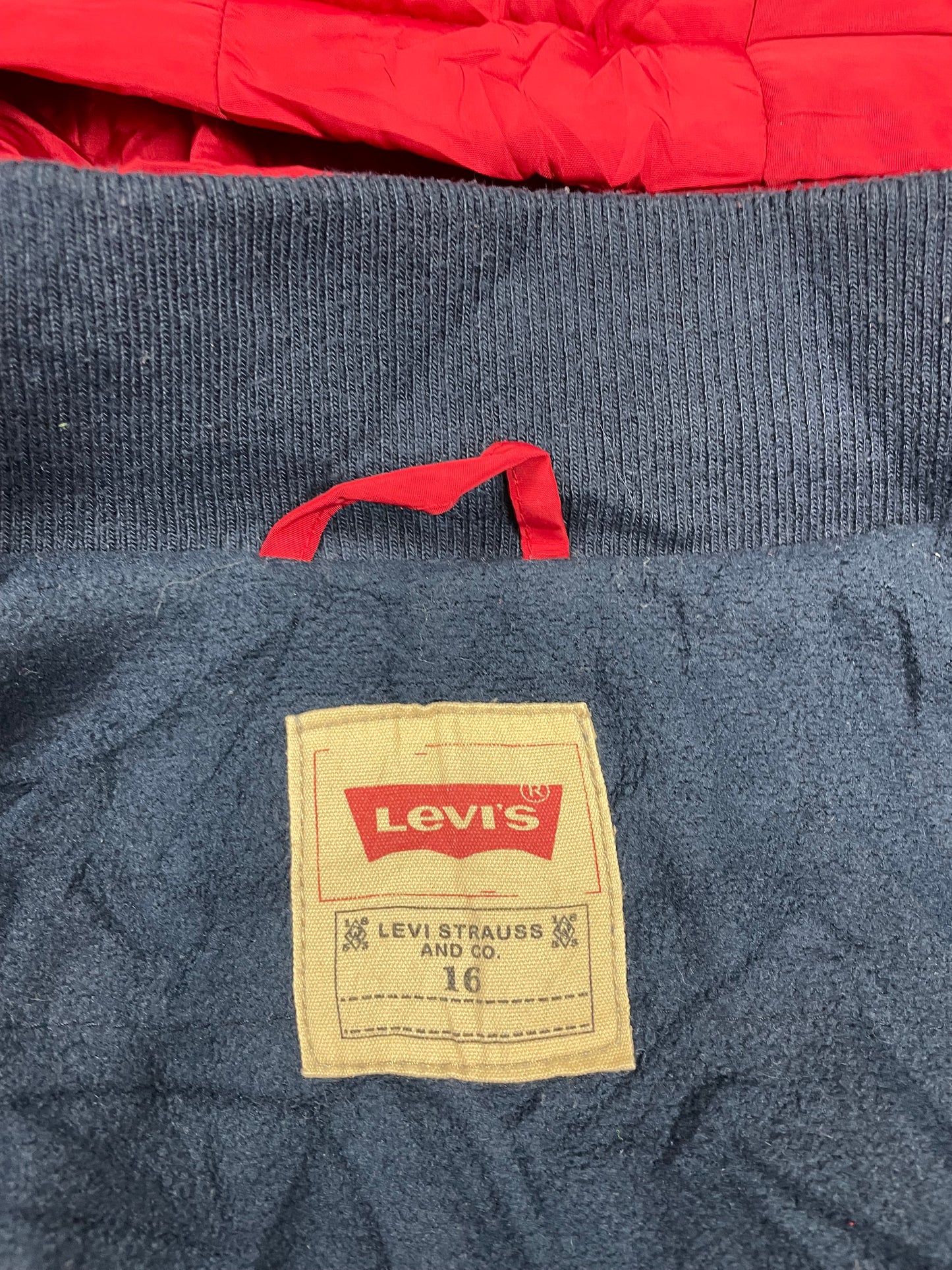 Vintage Levi‘s Puffer-Jacke Blau/Rot/Weiß S - Bunte Damen Winterjacke