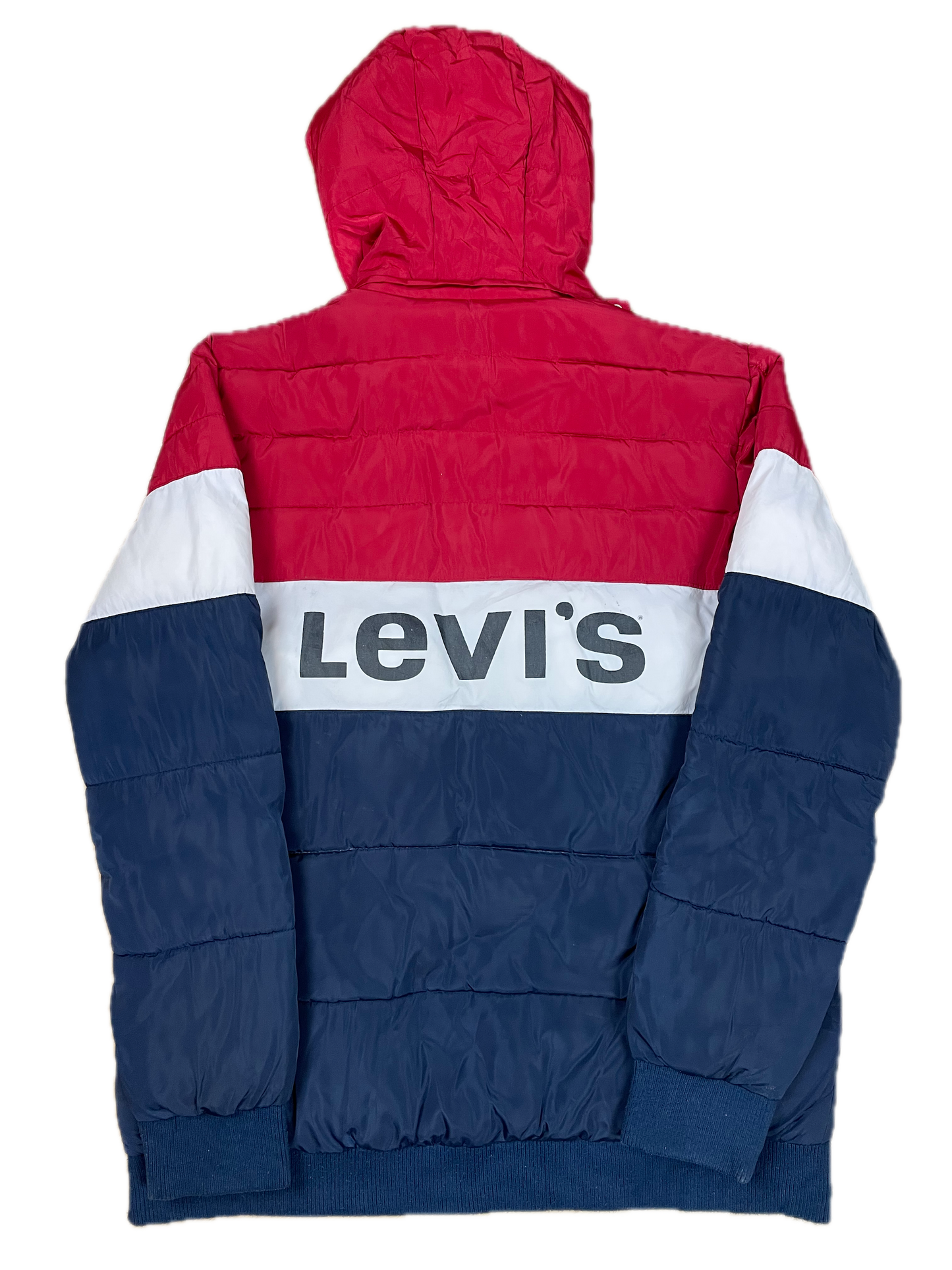 Vintage Levi‘s Puffer-Jacke Blau/Rot/Weiß S - Bunte Damen Winterjacke