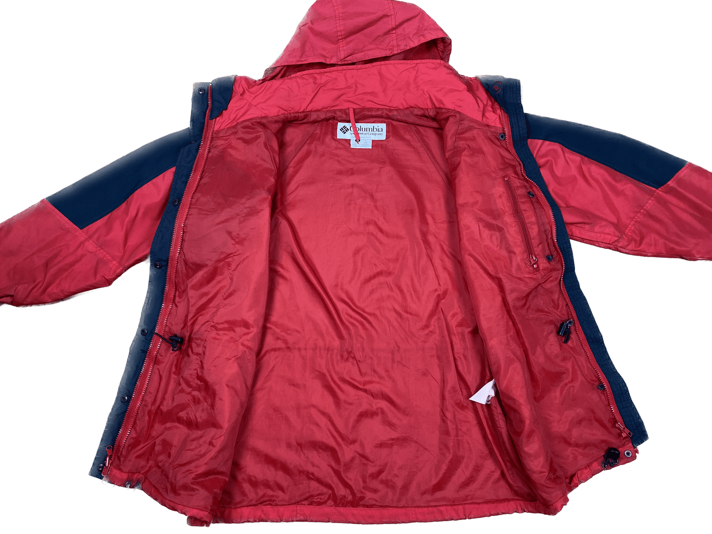 Vintage Columbia Double Whammy Regenjacke/Skijacke Rot XL - Funktionale und Bequeme Jacke Vintage Klamotten, Secondhand Klamotten, Retro Mode, Nachhaltige Mode, Einzigartige Stücke, Zeitlose Mode, Umweltfreundliche Kleidung, Stilvolle Secondhand Mode, Hochwertige Vintage Kleidung