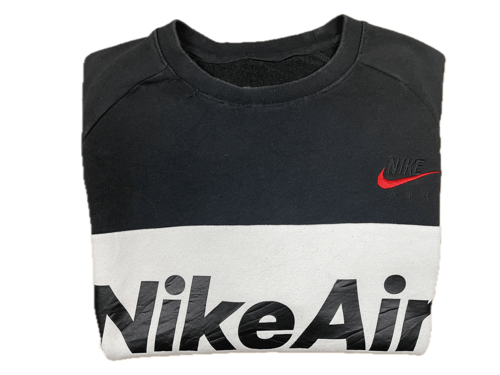 Nike Air Sweater Schwarz/Weiß XL - Sportlicher und Schlichter Herren Pullover Vintage Klamotten, Secondhand Klamotten, Retro Mode, Nachhaltige Mode, Einzigartige Stücke, Zeitlose Mode, Umweltfreundliche Kleidung, Stilvolle Secondhand Mode, Hochwertige Vintage Kleidung