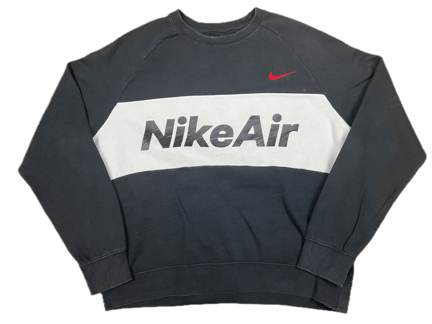 Nike Air Sweater Schwarz/Weiß XL - Sportlicher und Schlichter Herren Pullover Vintage Klamotten, Secondhand Klamotten, Retro Mode, Nachhaltige Mode, Einzigartige Stücke, Zeitlose Mode, Umweltfreundliche Kleidung, Stilvolle Secondhand Mode, Hochwertige Vintage Kleidung