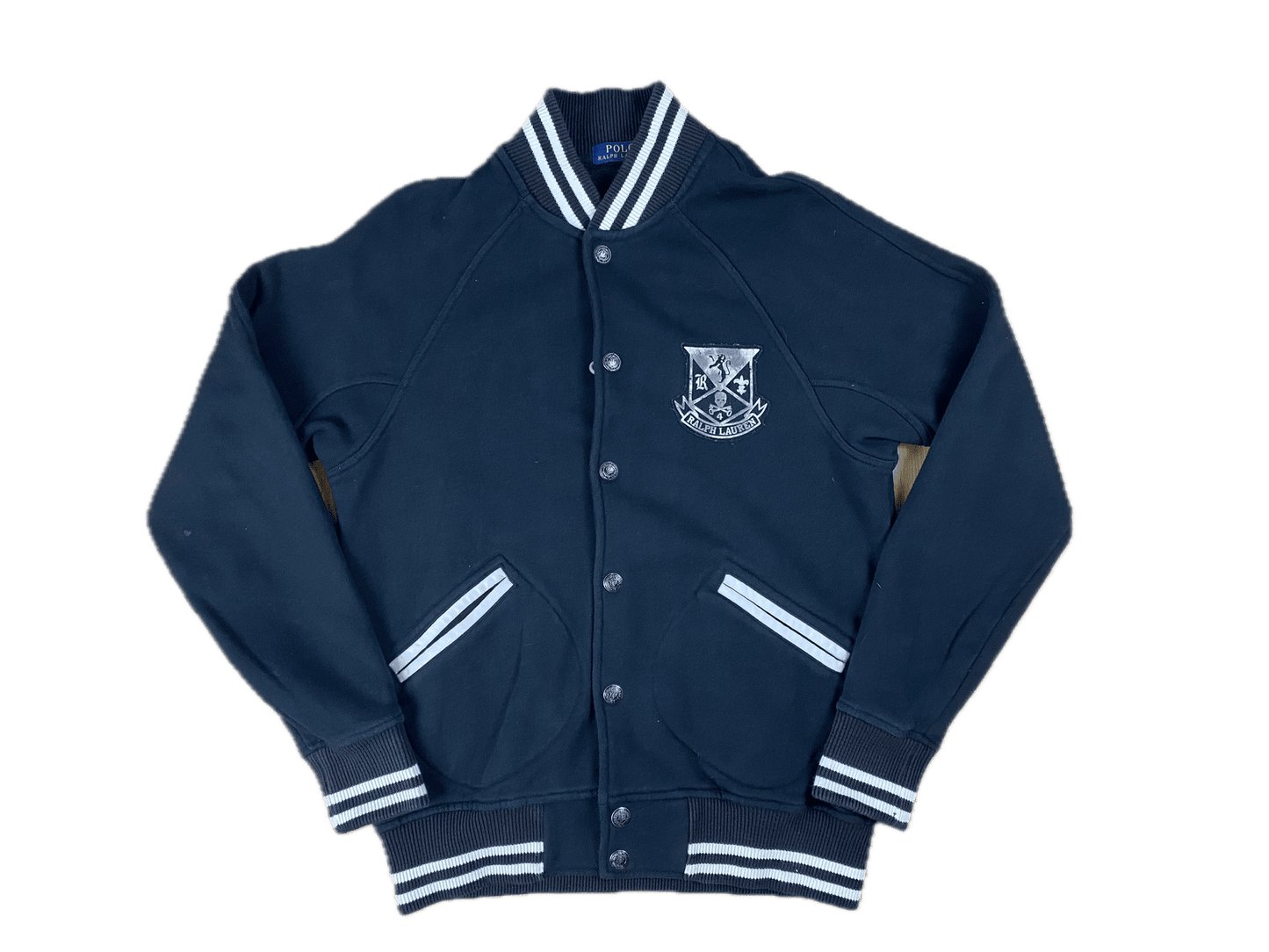 Ralph Lauren Bomberjacke New York Crew Schwarz S - Stylische und Bequeme Jacke Vintage Klamotten, Secondhand Klamotten, Retro Mode, Nachhaltige Mode, Einzigartige Stücke, Zeitlose Mode, Umweltfreundliche Kleidung, Stilvolle Secondhand Mode, Hochwertige Vintage Kleidung