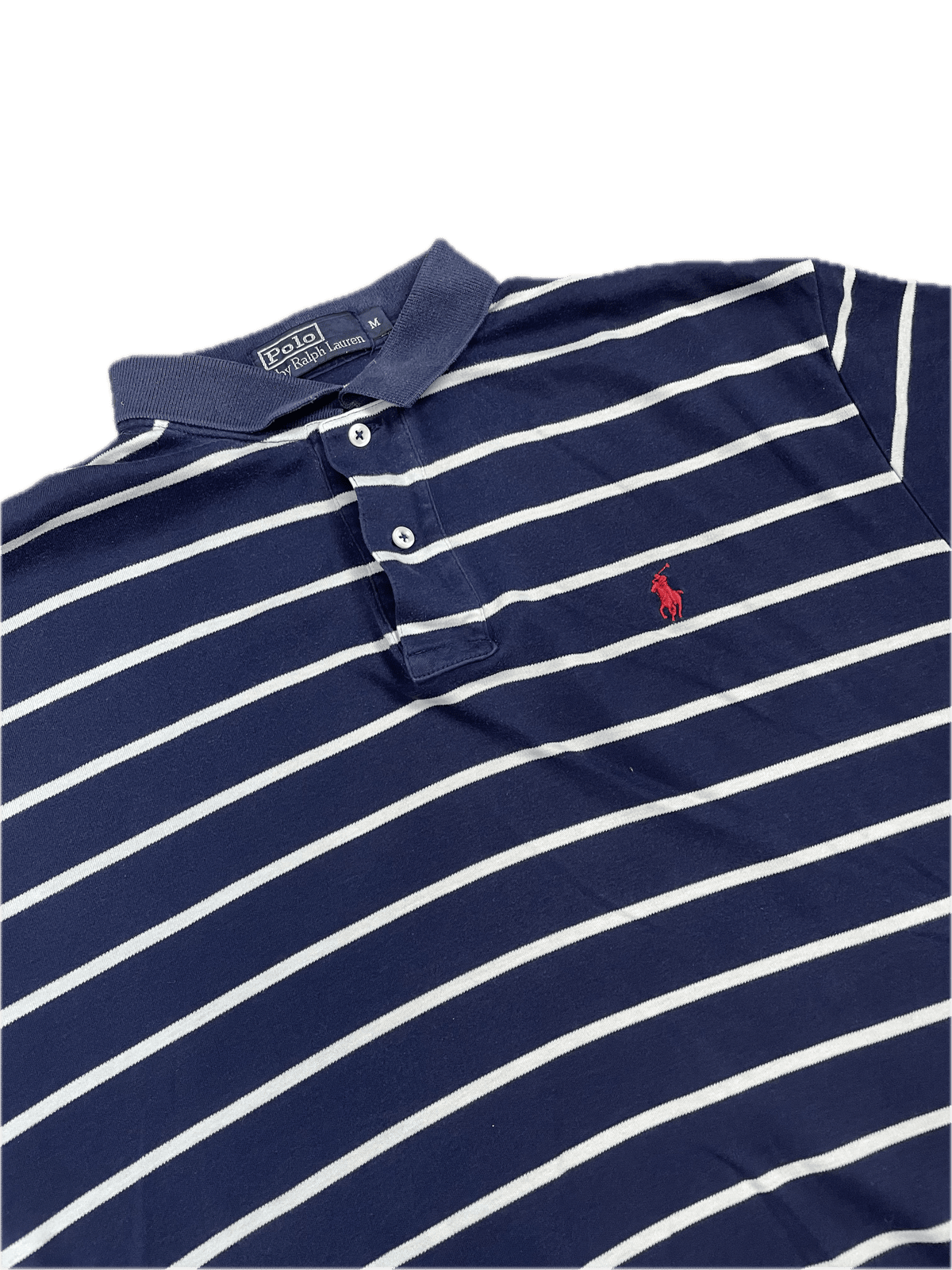 Ralph Lauren Poloshirt Dunkelblau/Weiß Gestreift M - Schickes Herren Polohemd Vintage Klamotten, Secondhand Klamotten, Retro Mode, Nachhaltige Mode, Einzigartige Stücke, Zeitlose Mode, Umweltfreundliche Kleidung, Stilvolle Secondhand Mode, Hochwertige Vintage Kleidung