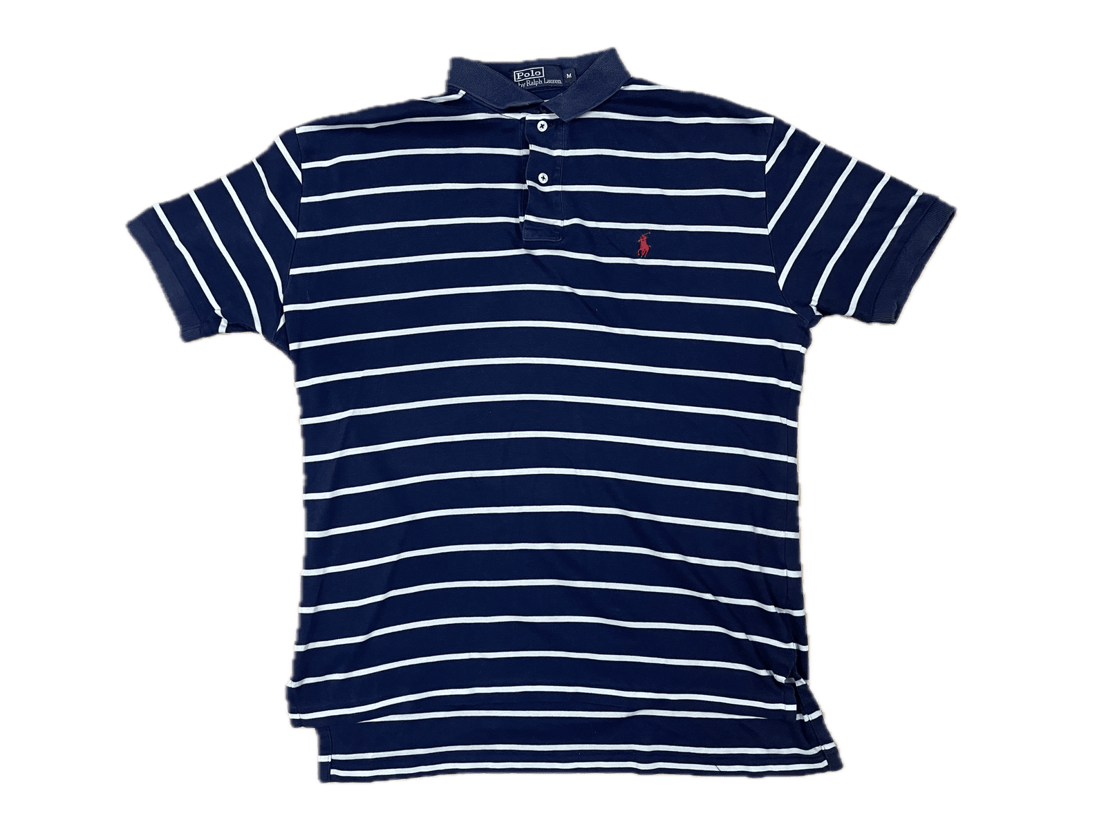 Ralph Lauren Poloshirt Dunkelblau/Weiß Gestreift M - Schickes Herren Polohemd Vintage Klamotten, Secondhand Klamotten, Retro Mode, Nachhaltige Mode, Einzigartige Stücke, Zeitlose Mode, Umweltfreundliche Kleidung, Stilvolle Secondhand Mode, Hochwertige Vintage Kleidung