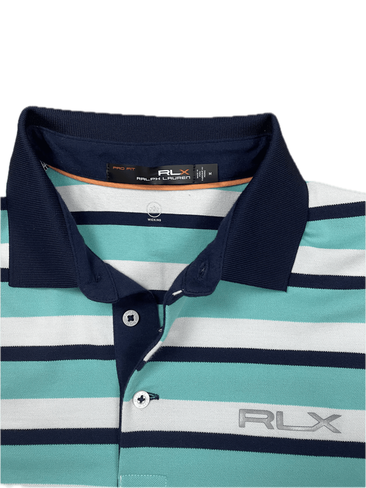 Rlx Ralph Lauren Poloshirt Weiß Blau M - Klassisches Vintage-Poloshirt Vintage Klamotten, Secondhand Klamotten, Retro Mode, Nachhaltige Mode, Einzigartige Stücke, Zeitlose Mode, Umweltfreundliche Kleidung, Stilvolle Secondhand Mode, Hochwertige Vintage Kleidung