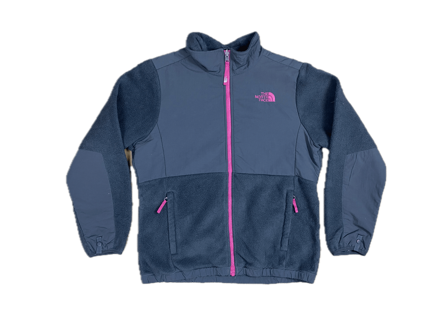 The North Face Fleecejacke Grau/Pink S - Leichte gemütliche Damenjacke Vintage Klamotten, Secondhand Klamotten, Retro Mode, Nachhaltige Mode, Einzigartige Stücke, Zeitlose Mode, Umweltfreundliche Kleidung, Stilvolle Secondhand Mode, Hochwertige Vintage Kleidung