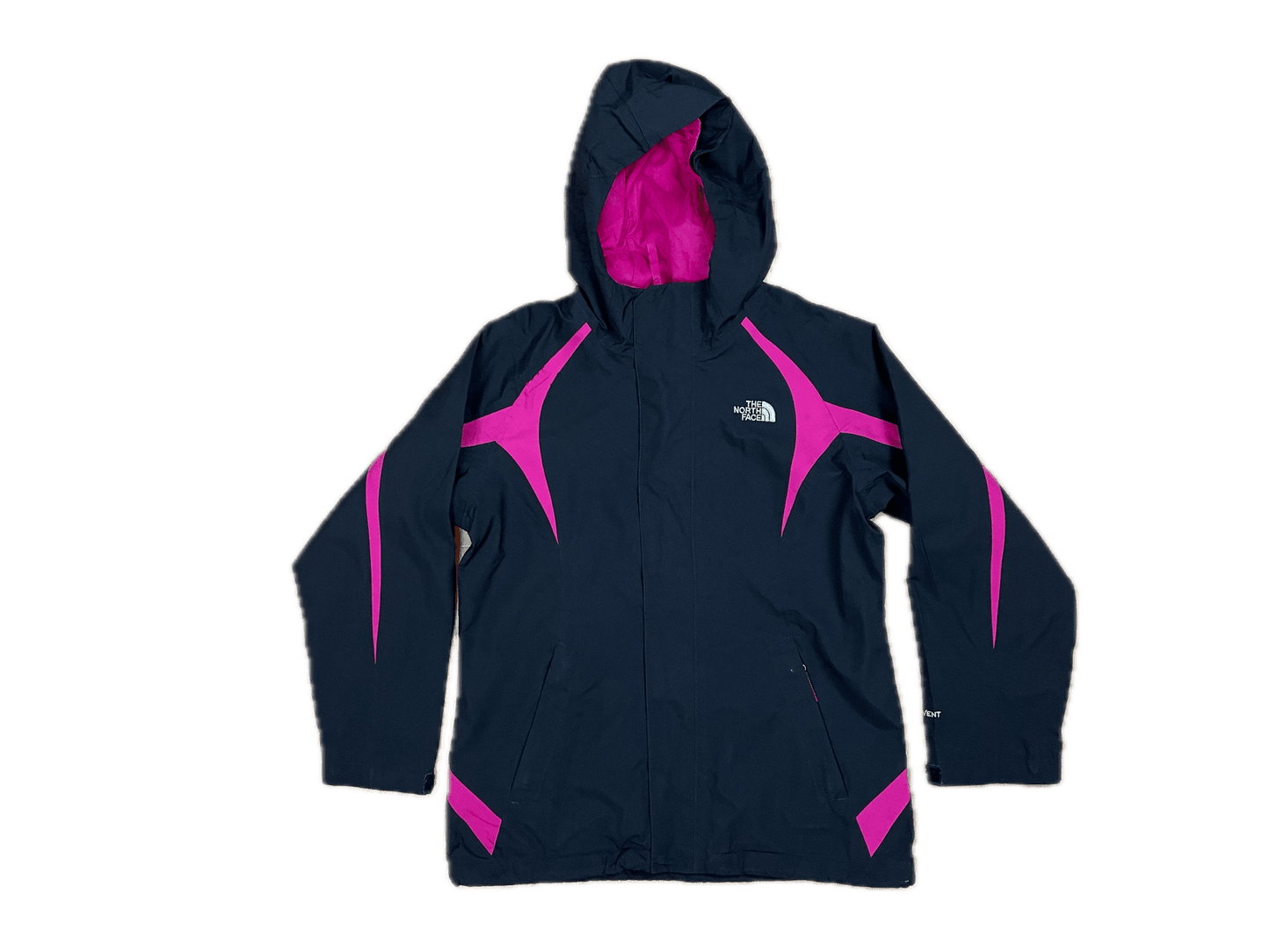 The North Face Regenjacke Schwarz Pink S - Schlichte Damenjacke Vintage Klamotten, Secondhand Klamotten, Retro Mode, Nachhaltige Mode, Einzigartige Stücke, Zeitlose Mode, Umweltfreundliche Kleidung, Stilvolle Secondhand Mode, Hochwertige Vintage Kleidung