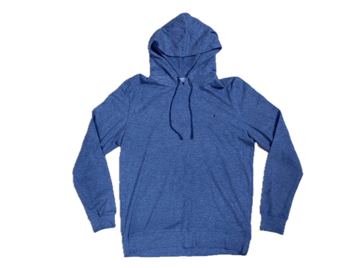 Tommy Hilfiger Hoodie Blau M - Komfortabler Hoodie Vintage Klamotten, Secondhand Klamotten, Retro Mode, Nachhaltige Mode, Einzigartige Stücke, Zeitlose Mode, Umweltfreundliche Kleidung, Stilvolle Secondhand Mode, Hochwertige Vintage Kleidung