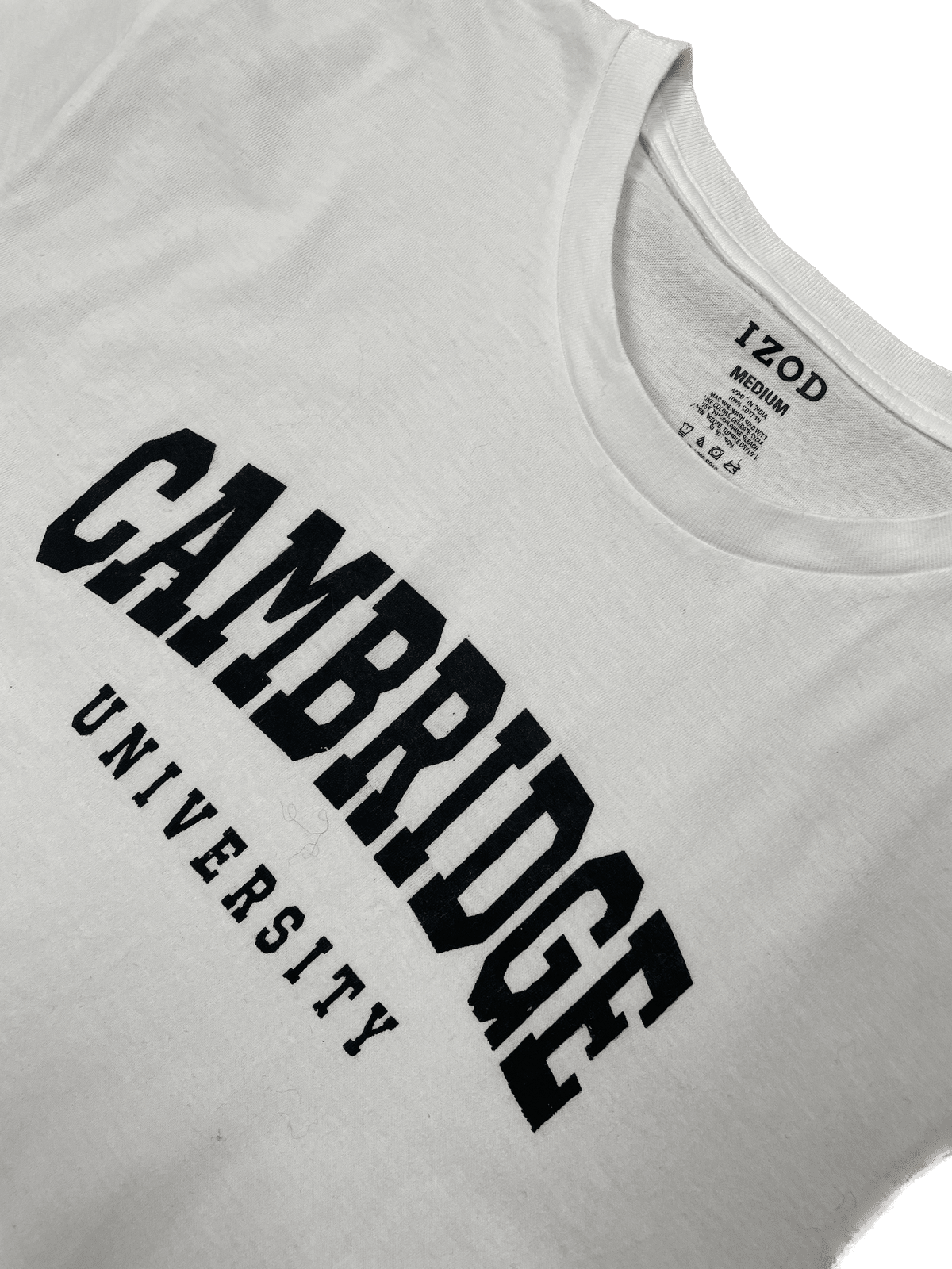 Cambridge University T-Shirt Weiß M - Klassisches und Bequemes T-Shirt Vintage Klamotten, Secondhand Klamotten, Retro Mode, Nachhaltige Mode, Einzigartige Stücke, Zeitlose Mode, Umweltfreundliche Kleidung, Stilvolle Secondhand Mode, Hochwertige Vintage Kleidung