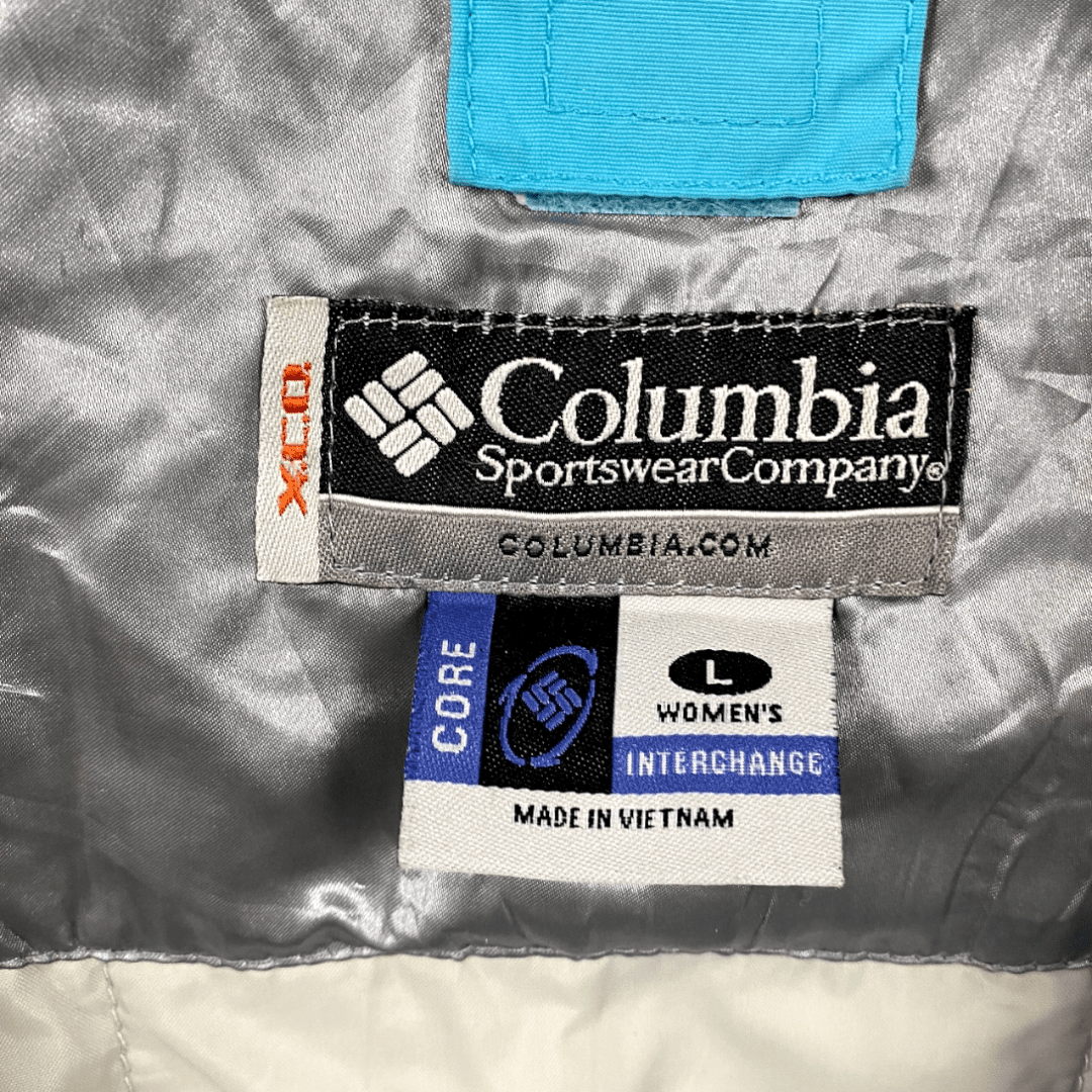 Columbia Regenjacke XCQ Hellblau L - Schöne Schlichte Damen Jacke Vintage Klamotten, Secondhand Klamotten, Retro Mode, Nachhaltige Mode, Einzigartige Stücke, Zeitlose Mode, Umweltfreundliche Kleidung, Stilvolle Secondhand Mode, Hochwertige Vintage Kleidung