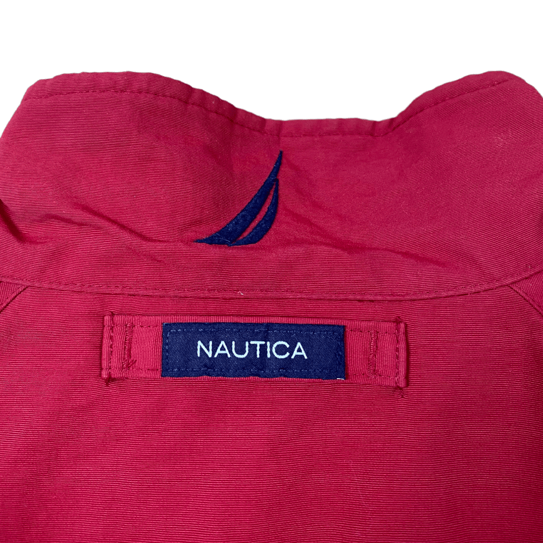 Nautica Inside Out Jacke 2 in 1 Rot/Blau XL - Praktische Herren Jacke n Vintage Klamotten, Secondhand Klamotten, Retro Mode, Nachhaltige Mode, Einzigartige Stücke, Zeitlose Mode, Umweltfreundliche Kleidung, Stilvolle Secondhand Mode, Hochwertige Vintage Kleidung