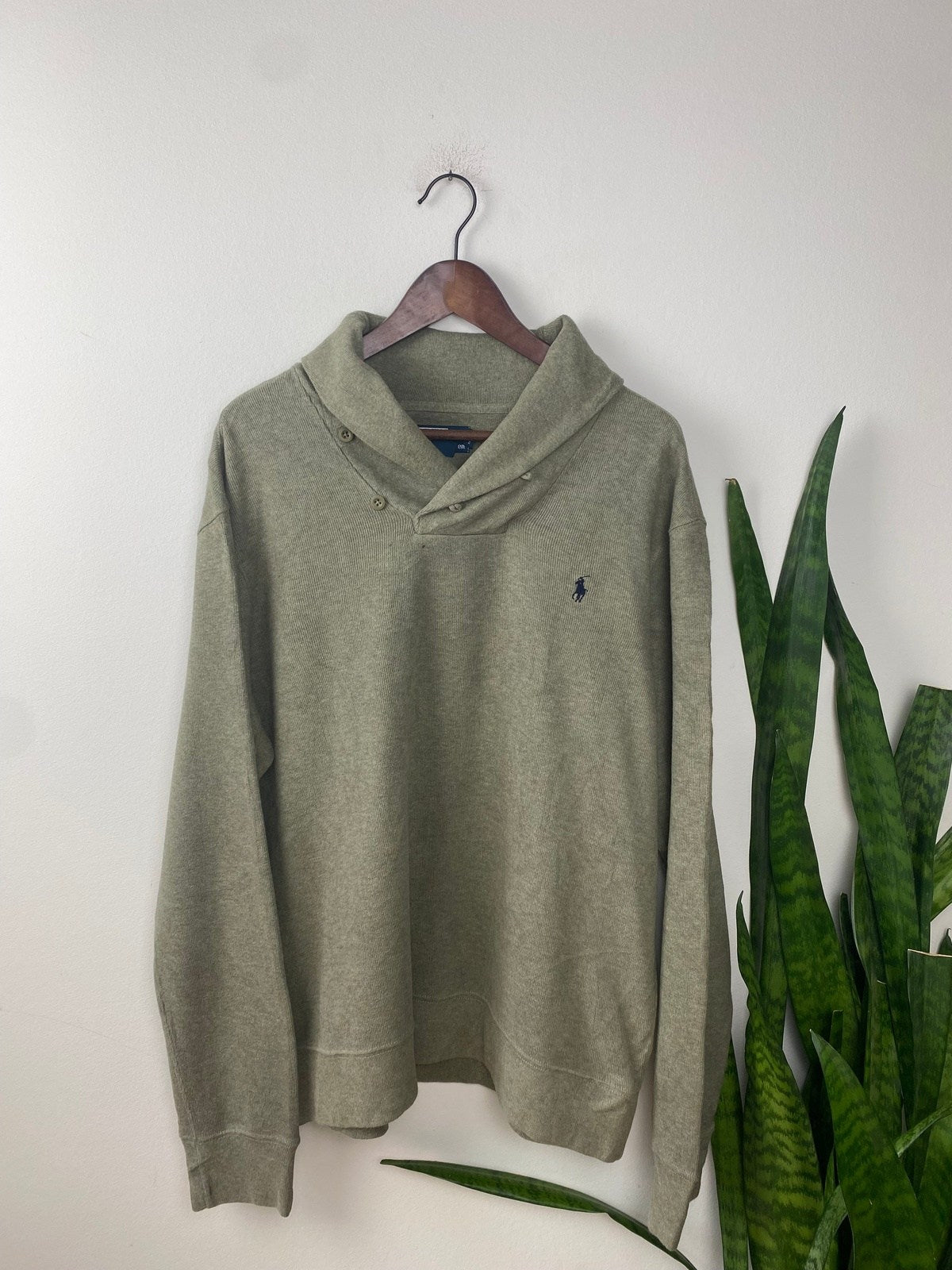 Ralph Lauren Half-Zip Sweater Khaki XL - Klassischer und Bequemer Pullover Vintage Klamotten, Secondhand Klamotten, Retro Mode, Nachhaltige Mode, Einzigartige Stücke, Zeitlose Mode, Umweltfreundliche Kleidung, Stilvolle Secondhand Mode, Hochwertige Vintage Kleidung