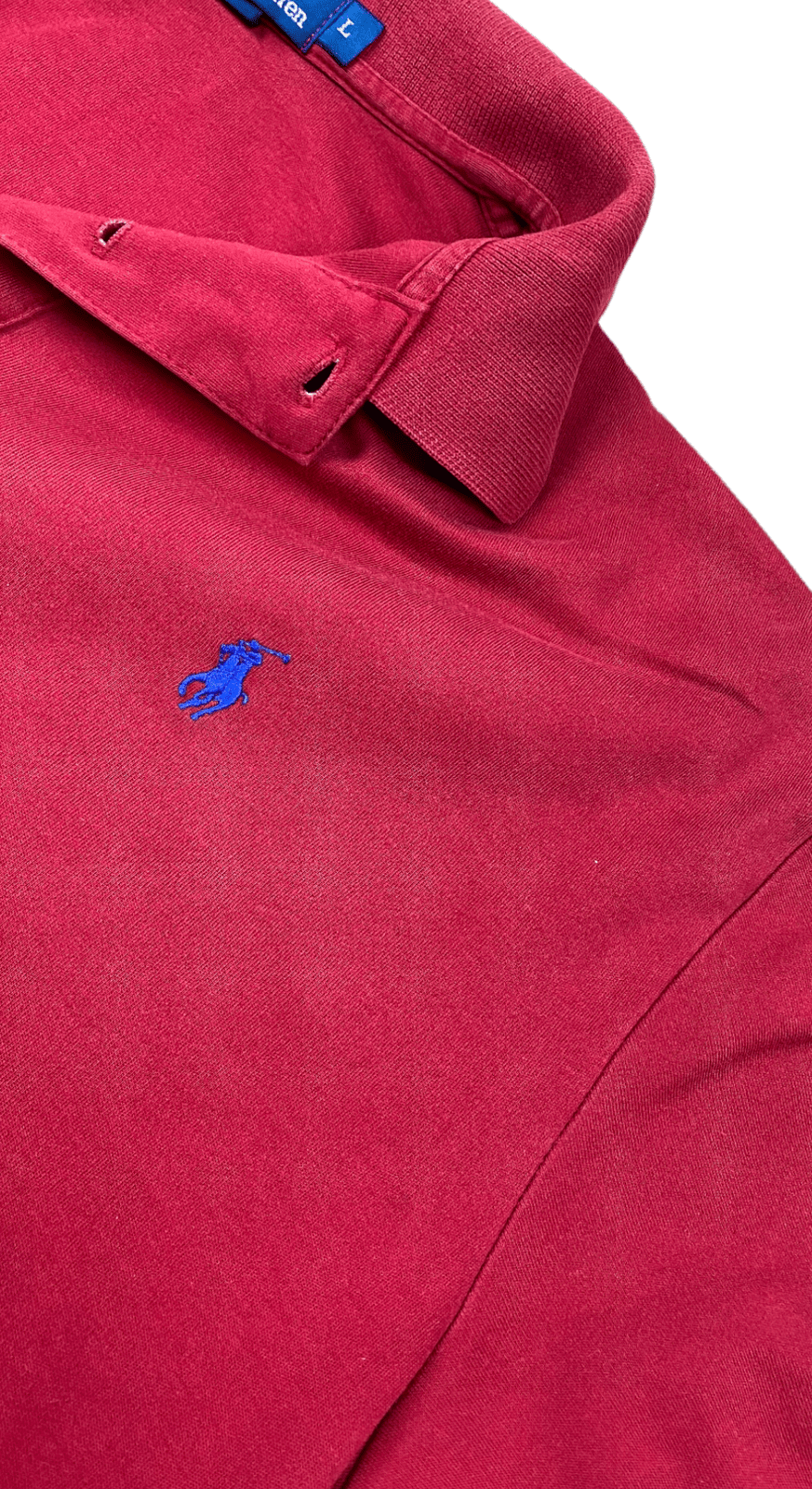 Ralph Lauren Poloshirt Rot L - Casual Basic Herren Polohemd Vintage Klamotten, Secondhand Klamotten, Retro Mode, Nachhaltige Mode, Einzigartige Stücke, Zeitlose Mode, Umweltfreundliche Kleidung, Stilvolle Secondhand Mode, Hochwertige Vintage Kleidung