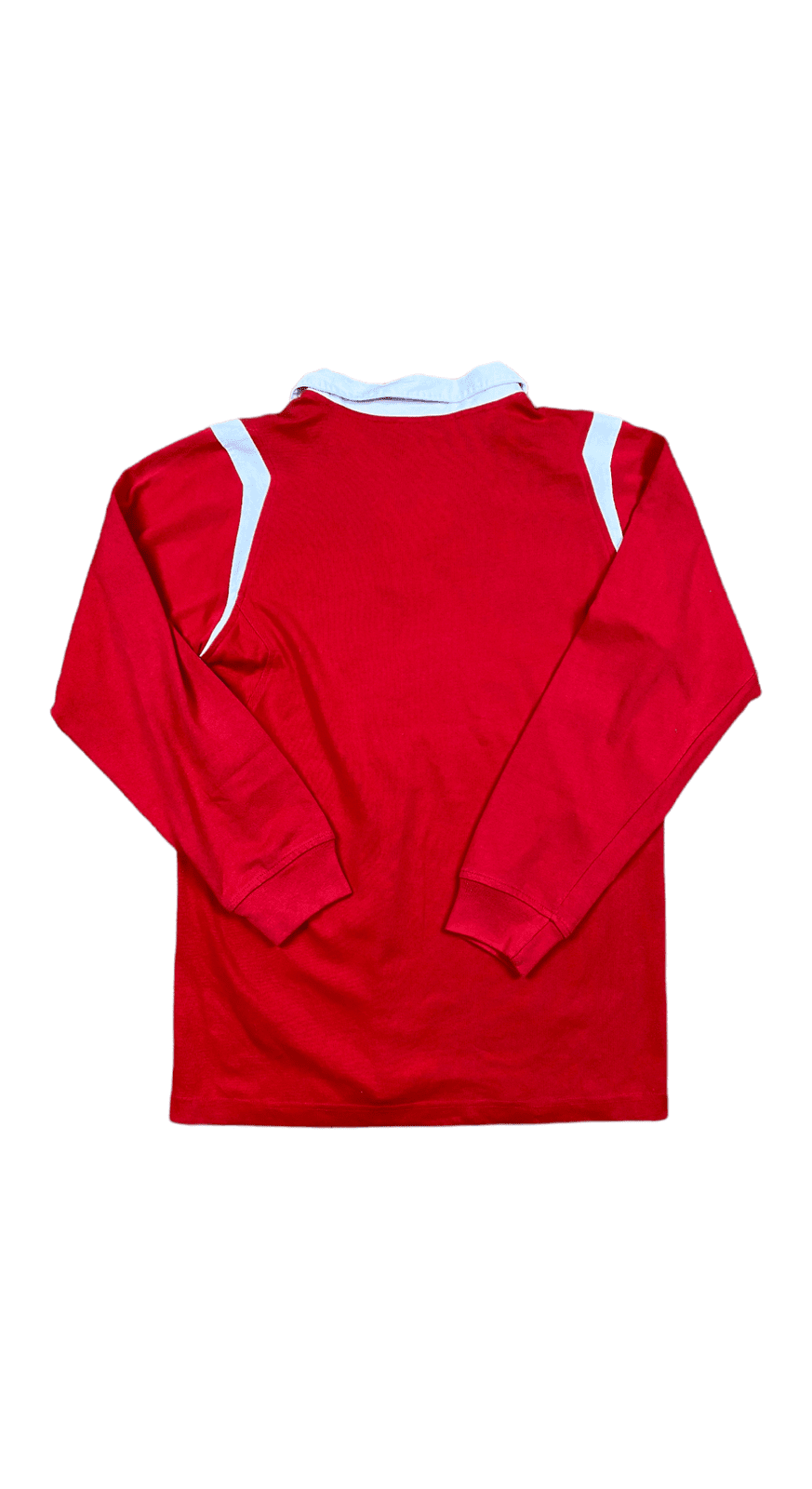 Reebok Longsleeve Polo Sweater Rot M - Klassischer und Bequemer Sweater Vintage Klamotten, Secondhand Klamotten, Retro Mode, Nachhaltige Mode, Einzigartige Stücke, Zeitlose Mode, Umweltfreundliche Kleidung, Stilvolle Secondhand Mode, Hochwertige Vintage Kleidung